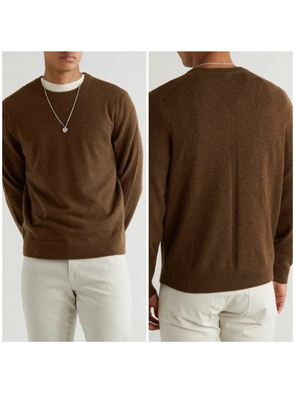Theory - Hilles Cashmere Sweater - Brown Men’s Crew Neck Pullover XL